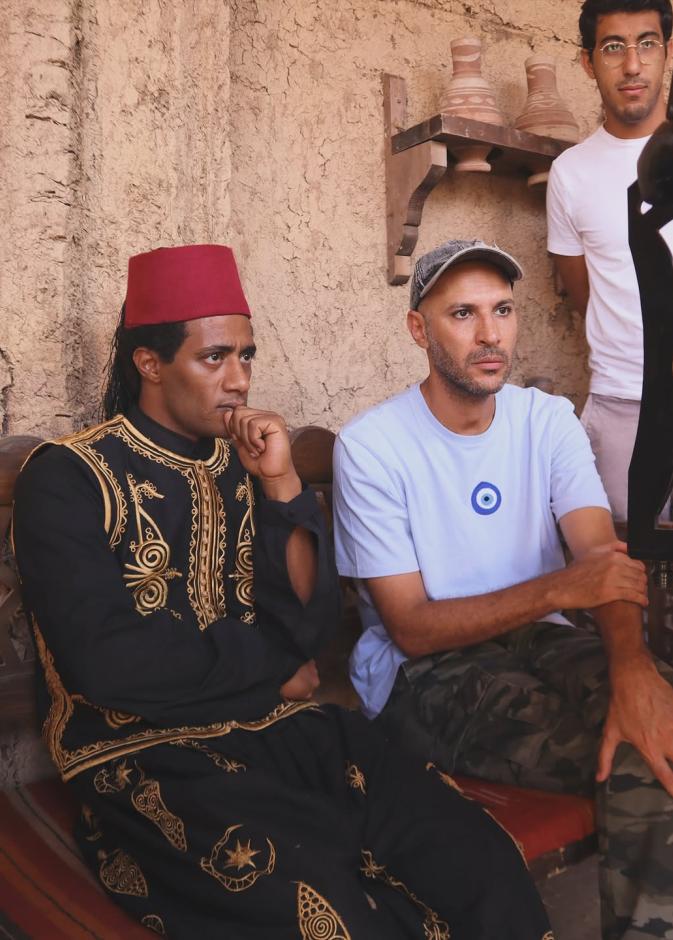 محمد دياب مخرج "أسد" في كواليس الفيلم مع محمد رمضان