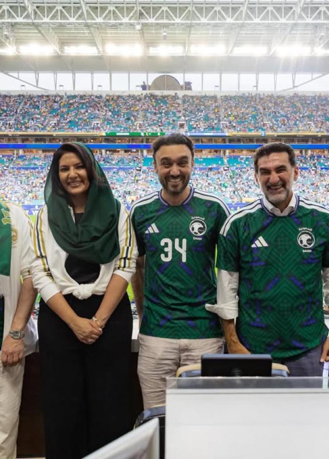 الأميرة ريما بنت بندر تفتخر بأداء المنتخب السعودي في افتتاح مشواره المونديالي في كأس العالم