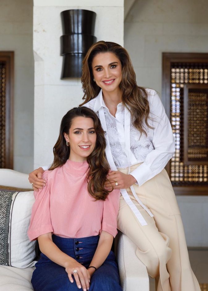 الملكة رانيا والأميرة رجوة الحسين