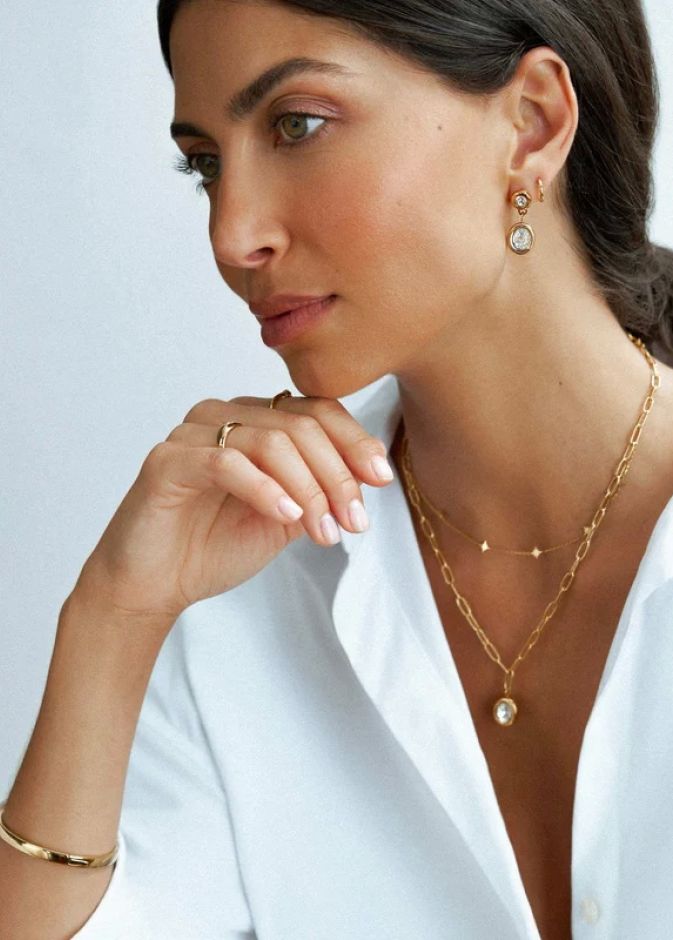 LUXE Double Crystal Drop Earrings