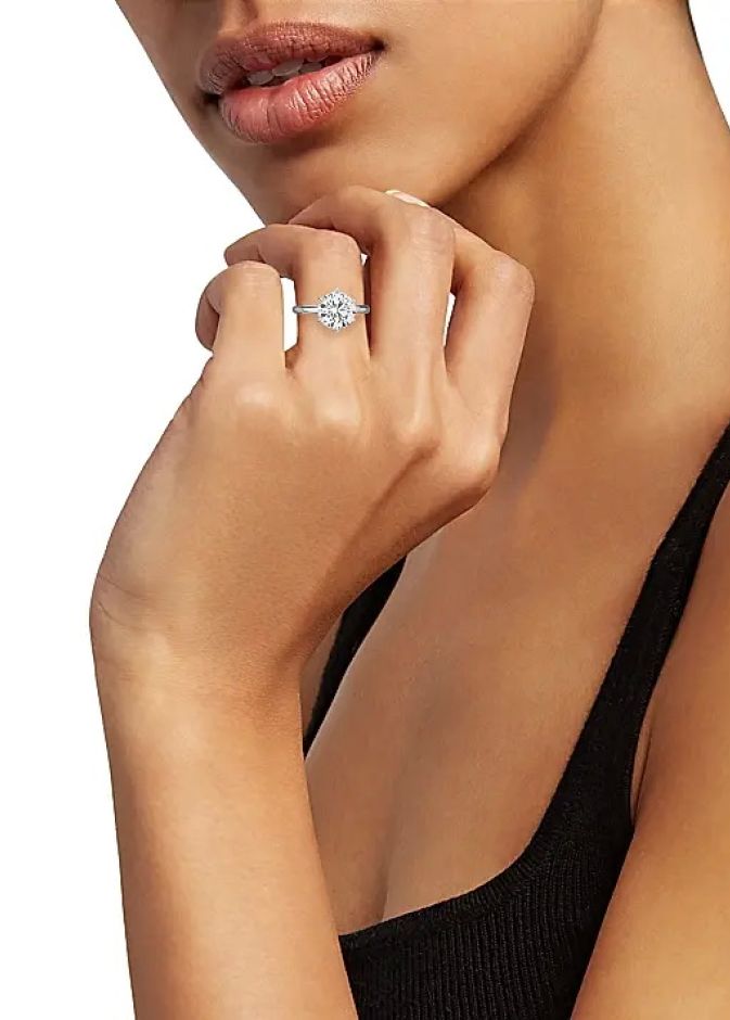 Saks Fifth Avenue High Jewelry Platinum & 3.53 TCW Diamond Solitaire Ring