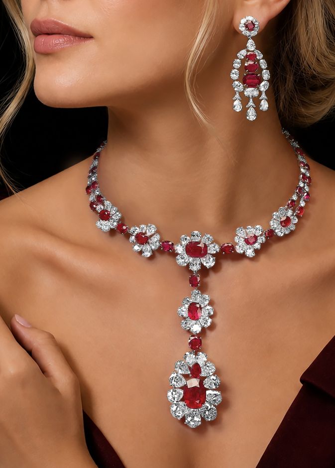MOUSSAIEFF ruby & diamond set