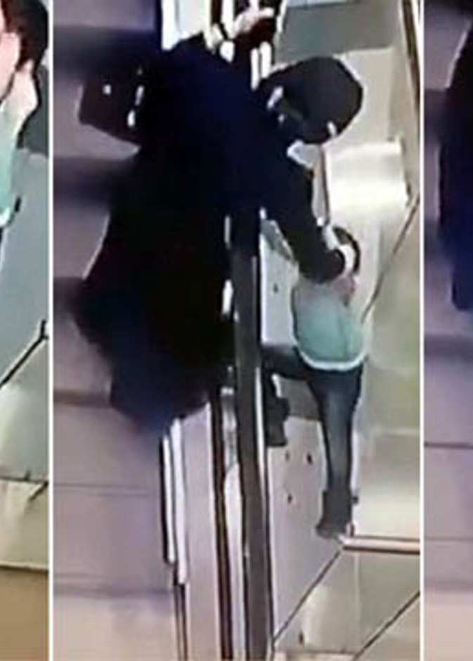 بالفيديو.. سقوط طفلة من الطابق الثالث في مركز تجاري