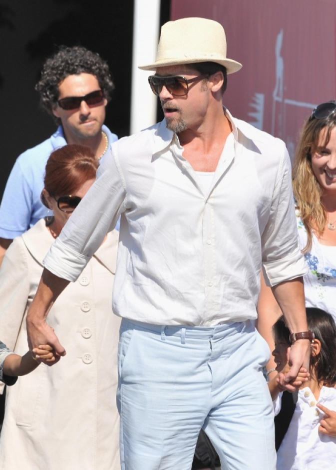 Brad Pitt with his children