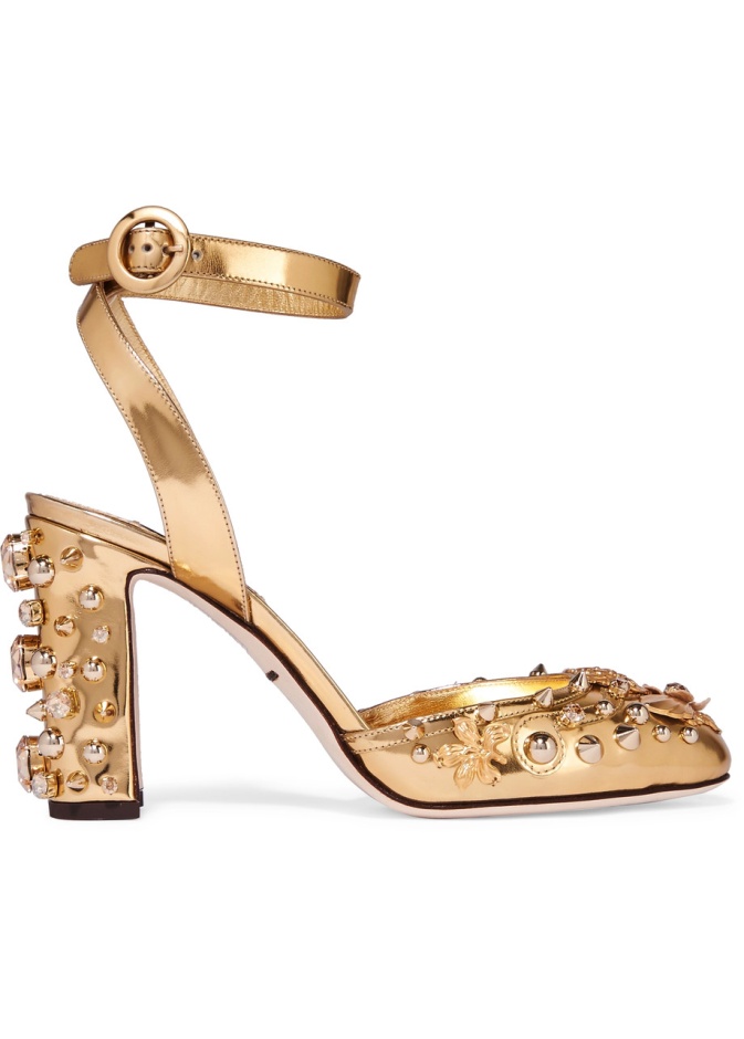 Dolce & Gabbana حذاء باللون الذهبي من