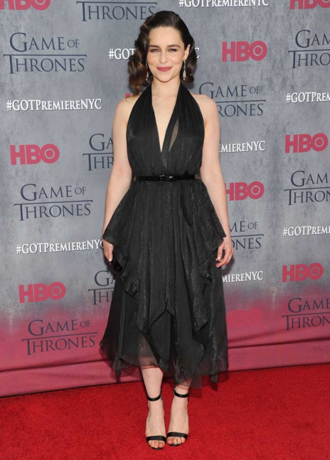 Emilia Clarke in Donna Karan