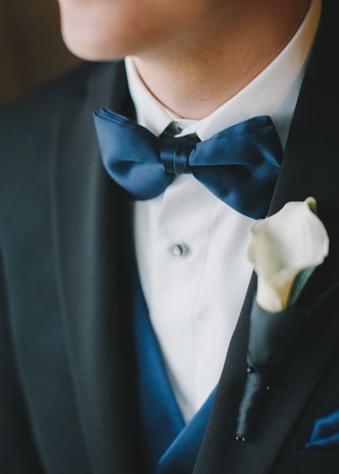 Groom wearing Bow tie