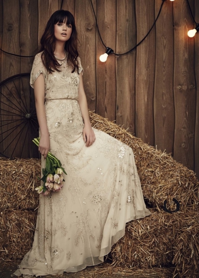 Jenny Packham فستان زفاف باللون البيج من 