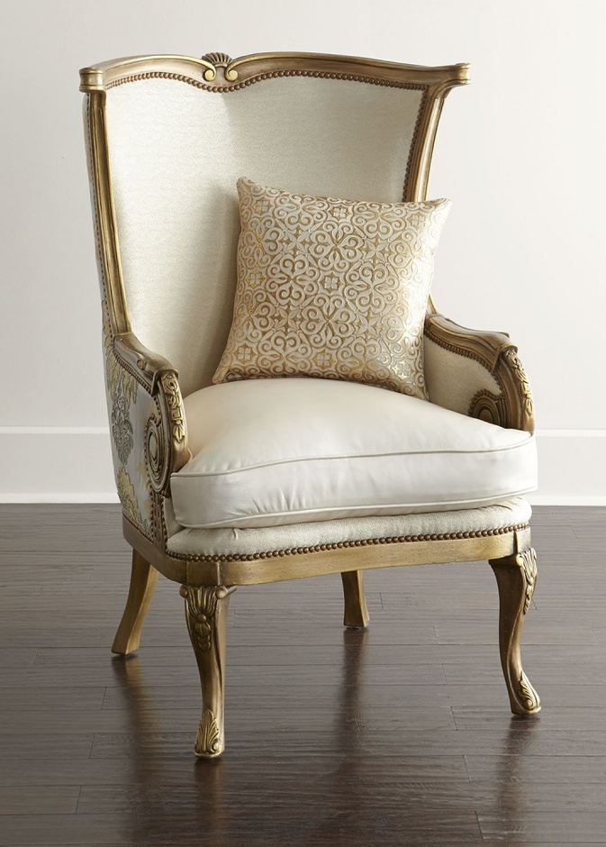Massoud Golden Damask Chair