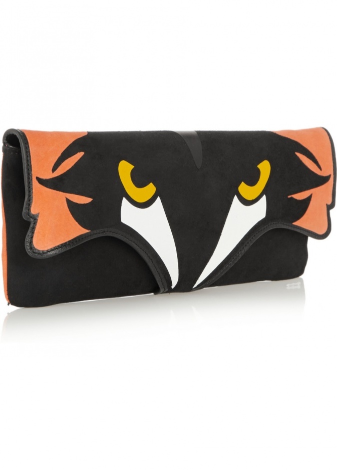 RedValentino - Fox suede and leather clutch
