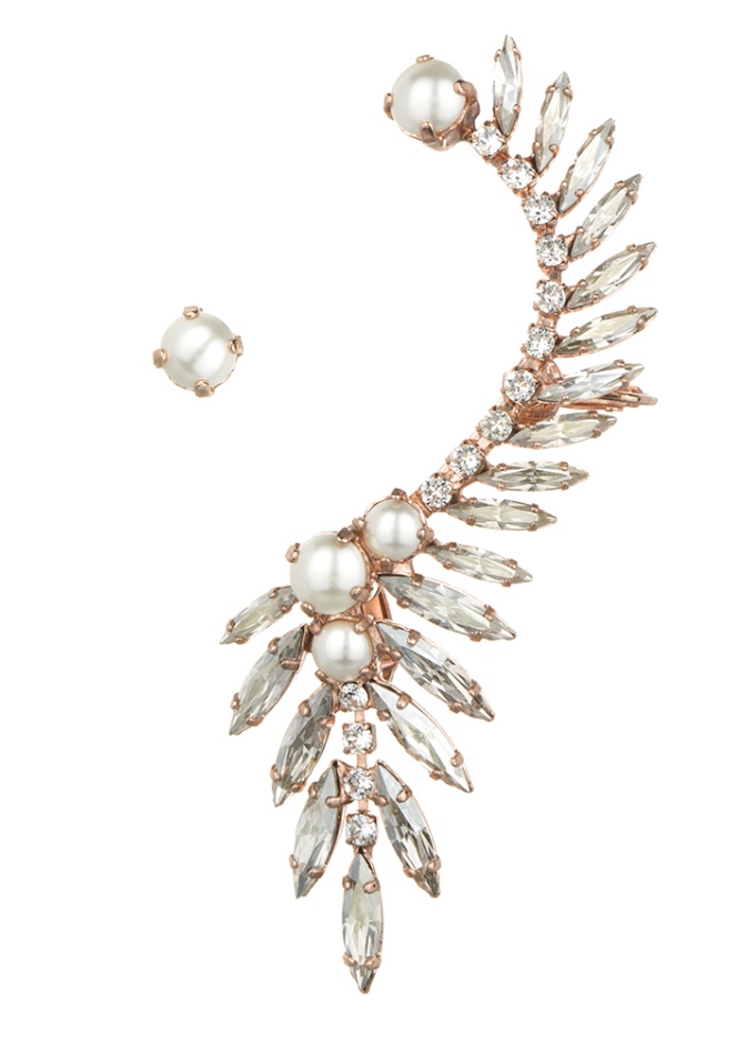 Rose Gold plated and Pearl Swarovski ear cuff