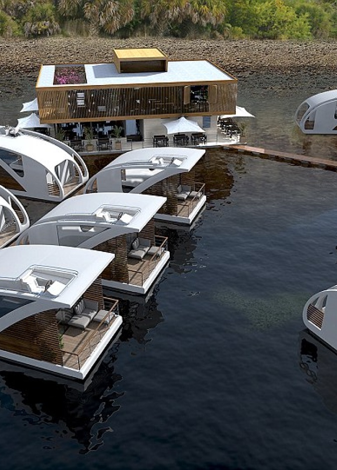 بالصور: الفندق العائم .. جديد عالم الفنادق!