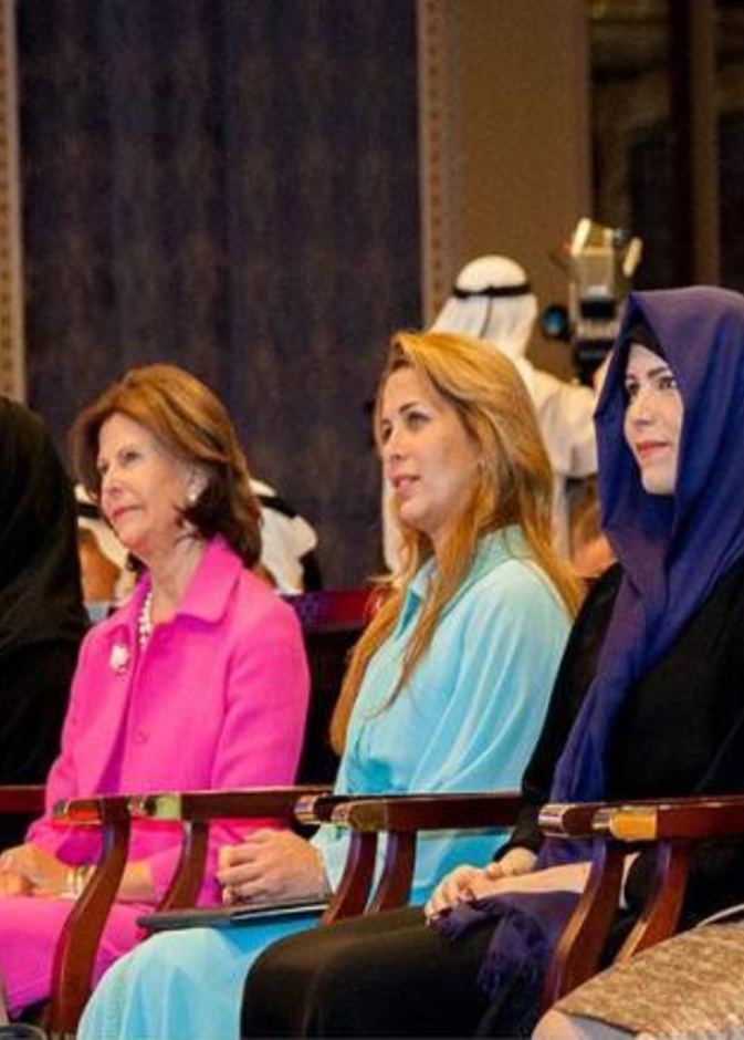 سمو الأميرة هيا بنت الحسين والملكة سيلفيا ملكة السويد يفتتحان فعاليات المنتدى العالمي للأطفال بدبي 2014