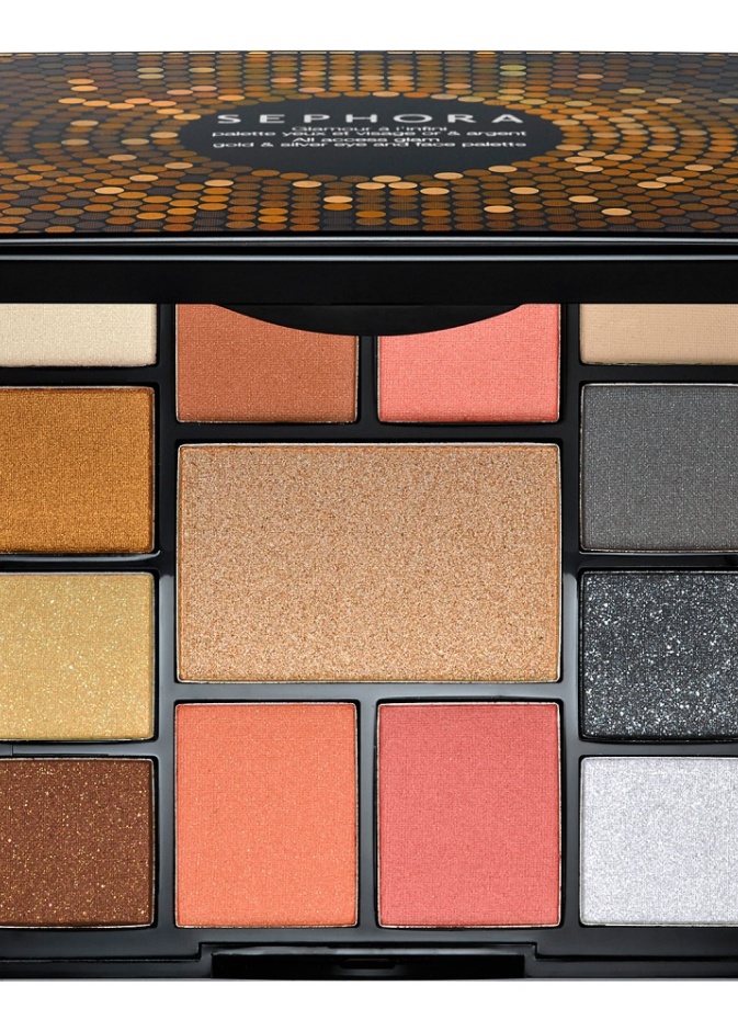 Sephora Collection All Access Glam Gold and Silver Eye and Face Palette