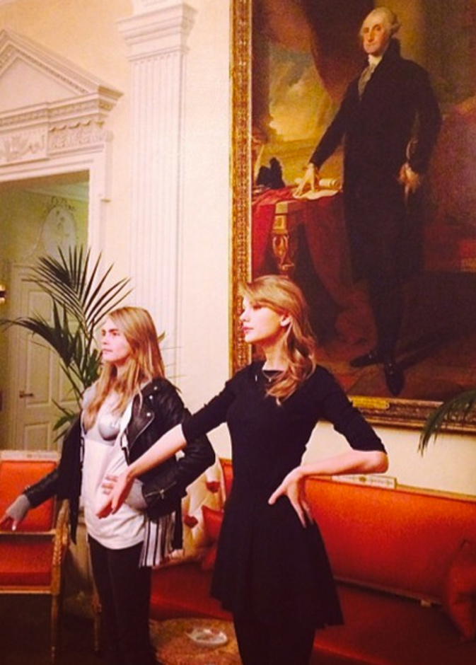 Taylor Swift and Cara Delvingne hang with the G.W