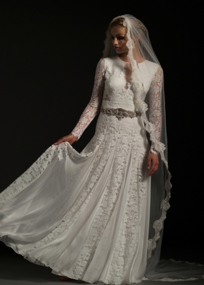 Temperley Bridal فستان زفاف بأكمام طويلة للمحجبات من 