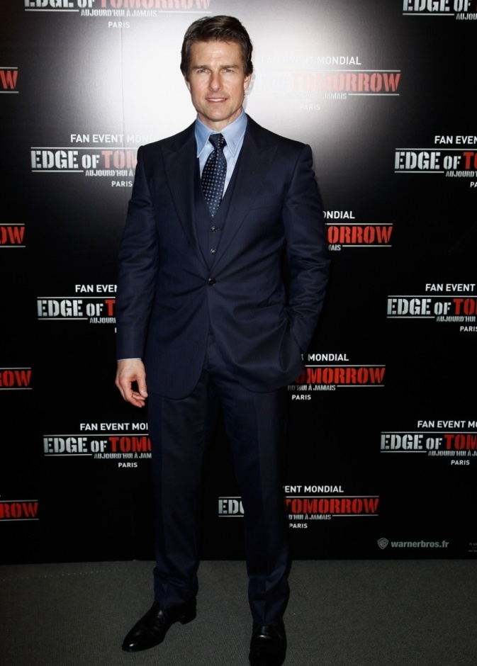 Tom Cruise in Paris in Giorgio Armani