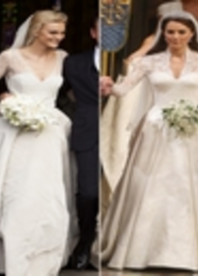 كارولين ترينتيني ترتدي فستان مشابه لفستان كيت بحفل زفافها