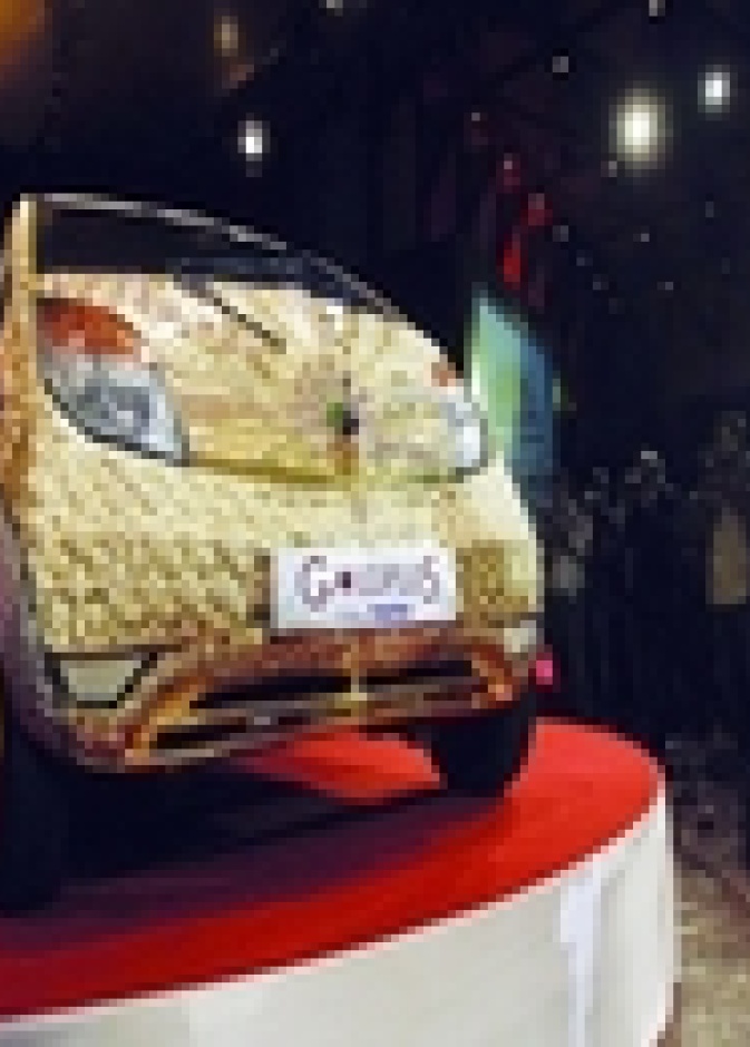 سيارة هندية من الذهب والفضة والأحجار الكريمة