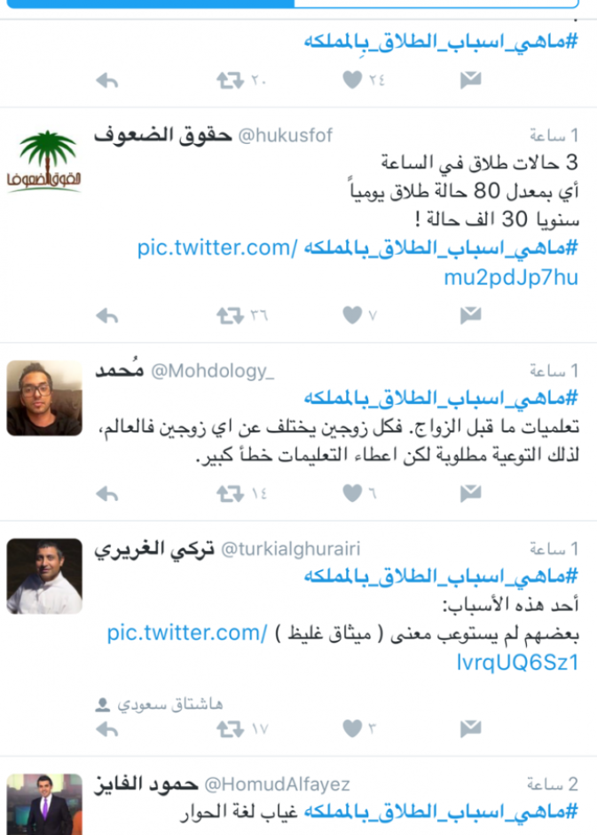 هاشتاق اسباب الطلاق