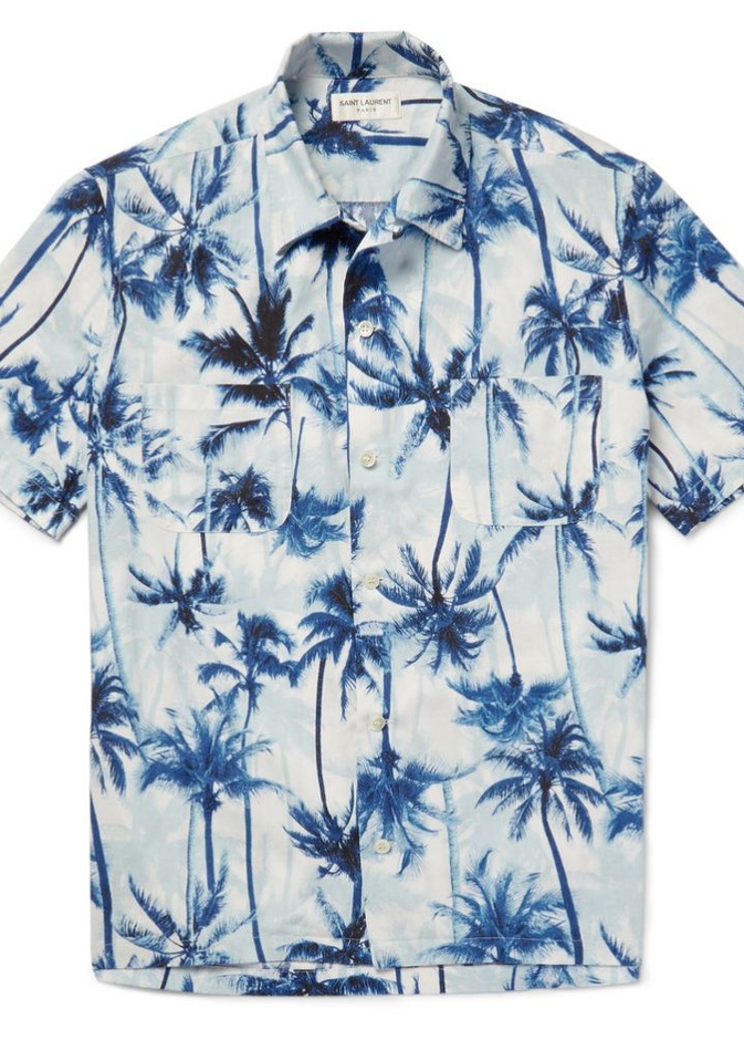 Saint Laurent  قميص برسومات النخيل من سان لوران
