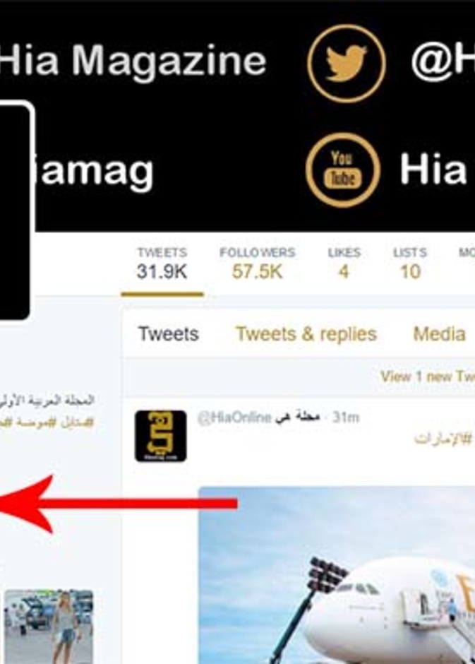 ربط قناة بيرسكوب في الملف الشخصي في تويتر !