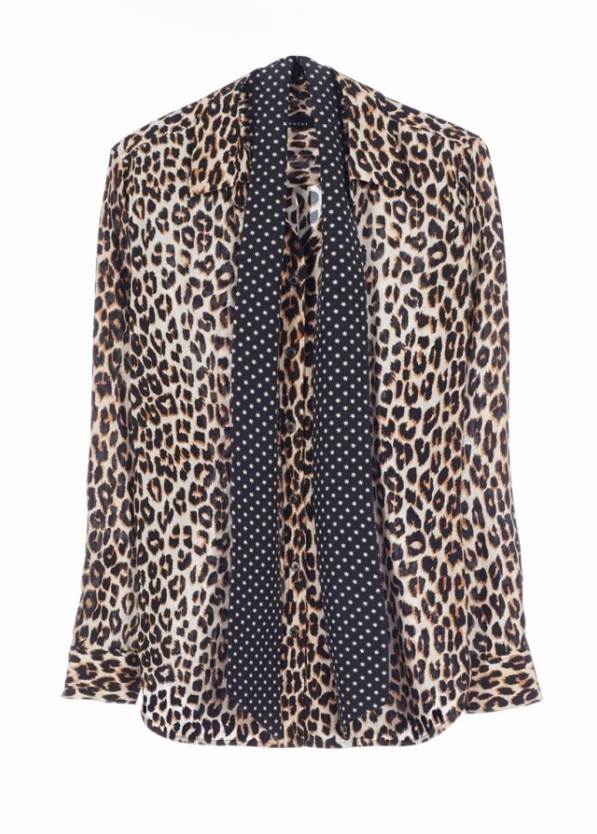قميص من الحريري نقشة leopard