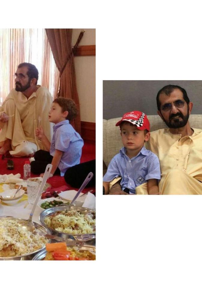 زايد يتناول الغداء مع والده الشيخ محمد بن راشد  بعد عودته من المدرسة