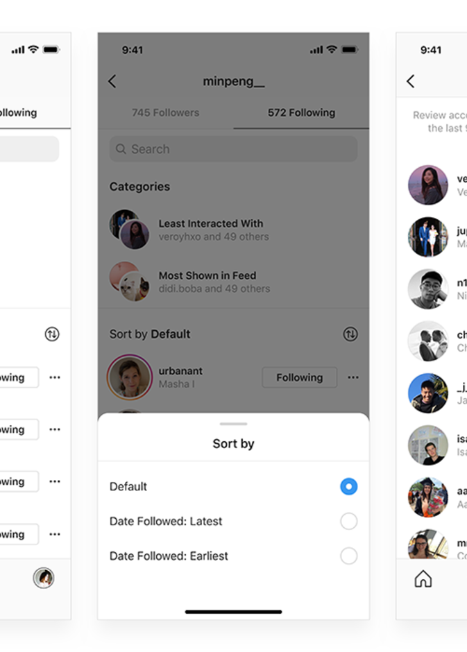 انستقرام Instagram يتيح طريقة جديدة لرؤية وإدارة الأشخاص الذين تتابعونهم
