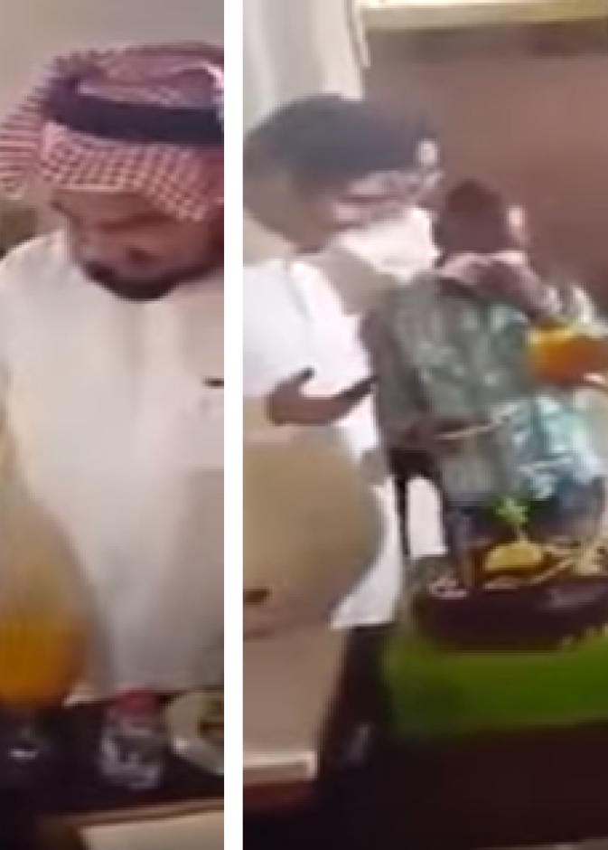 من احتفال العائلة بالسائق