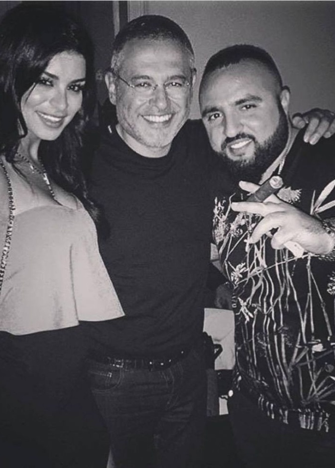 العروس ريما فقيه وخطيبها مع المصم ايلي صعب