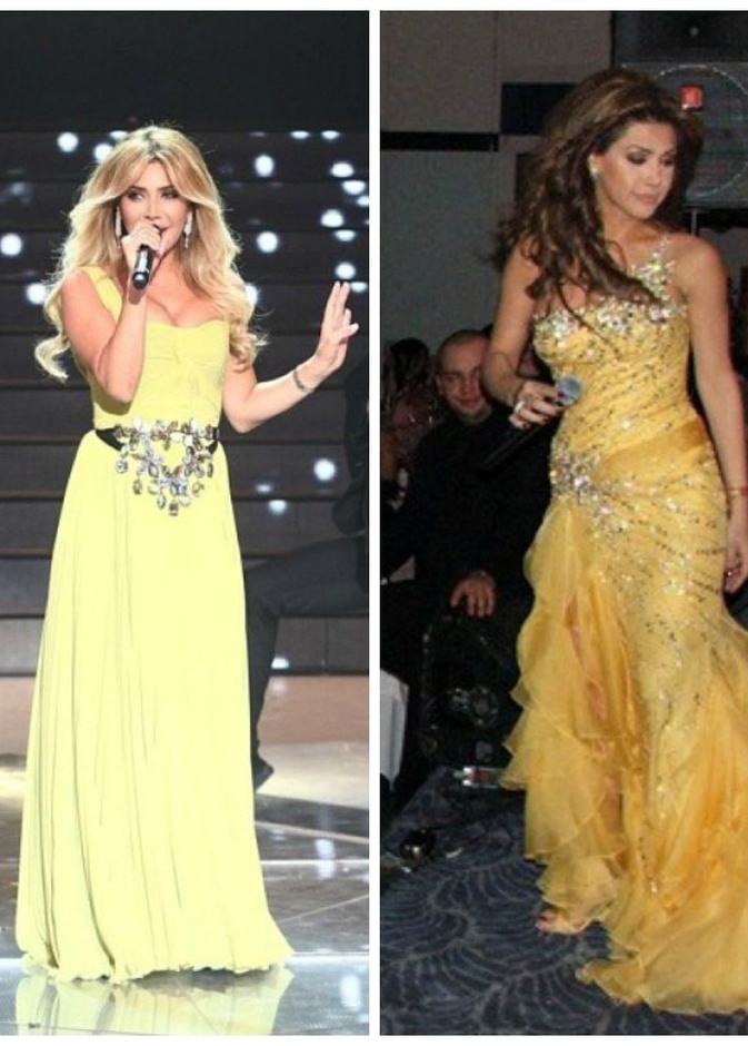 فرق واضح في أناقة نوال الزغبي بالأصفر بين الماضي والحاضر