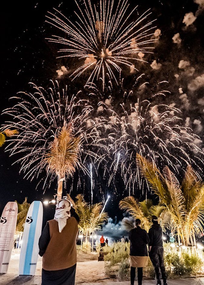 في لامير دبي: ألعاب نارية وأجواء احتفالية بمناسبة اليوم الوطني السعودي