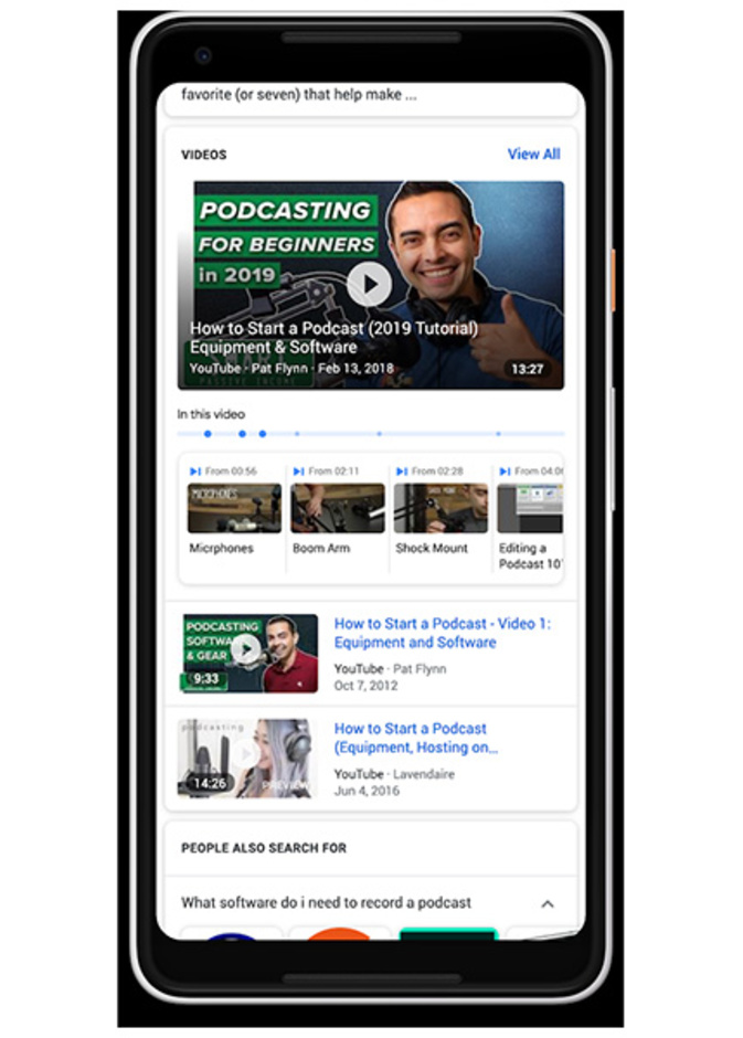 جوجل تساعدك عند البحث على العثور على اللحظات المهمة في مقاطع الفيديو