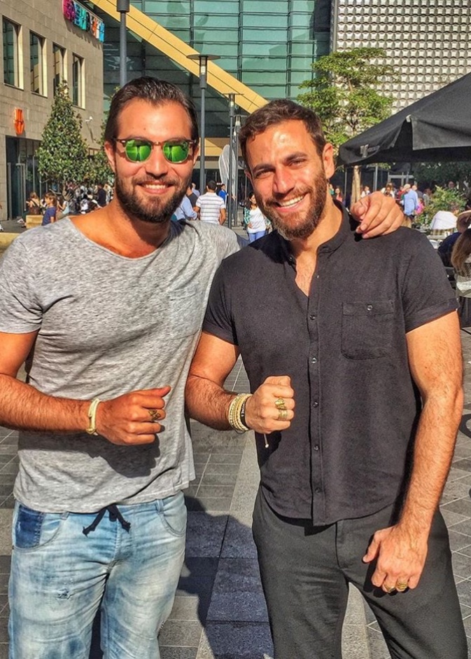 باسل الزارو مع صديقة الممثل نيكولا معوض