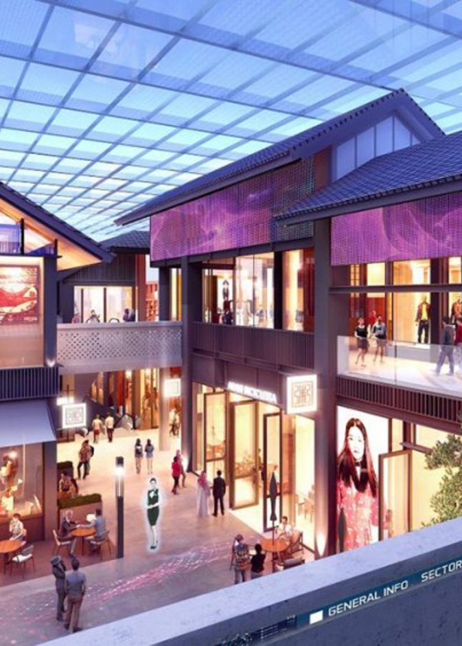 أكبر حي صيني في المنطقة التجارية في خور دبي الجديد