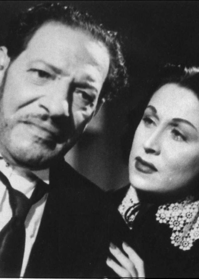 ليلي مراد ونجيب الريحانى فى الفيلم الشهير غزل البنات