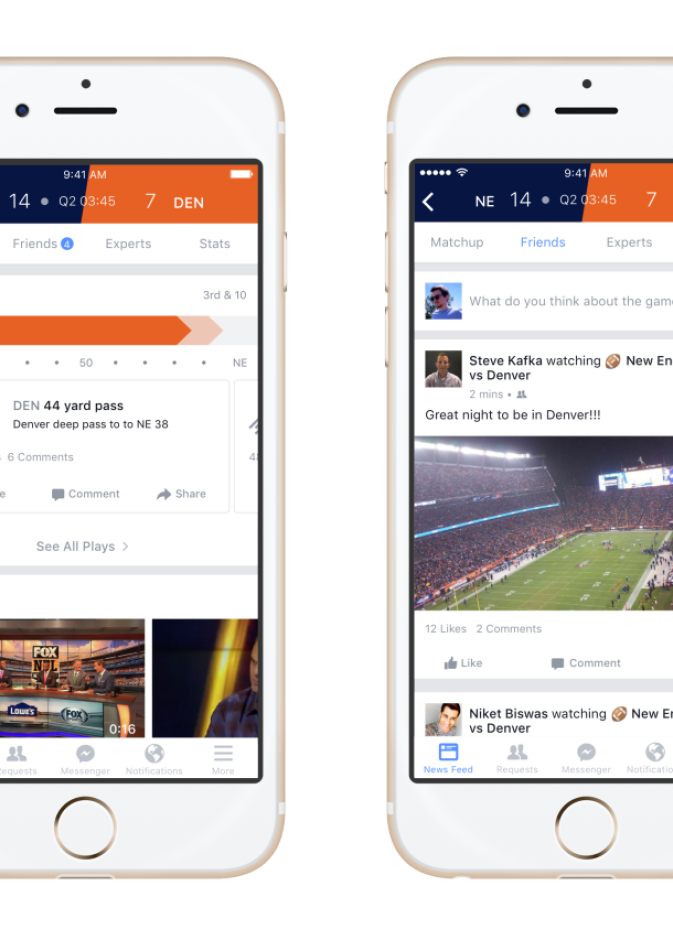 خدمة Facebook Sports تجمع عشاق الرياضة