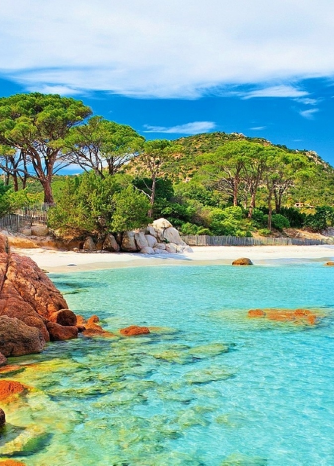 شاطئ  Palombaggia، جزيرة كورسيكا، فرنسا