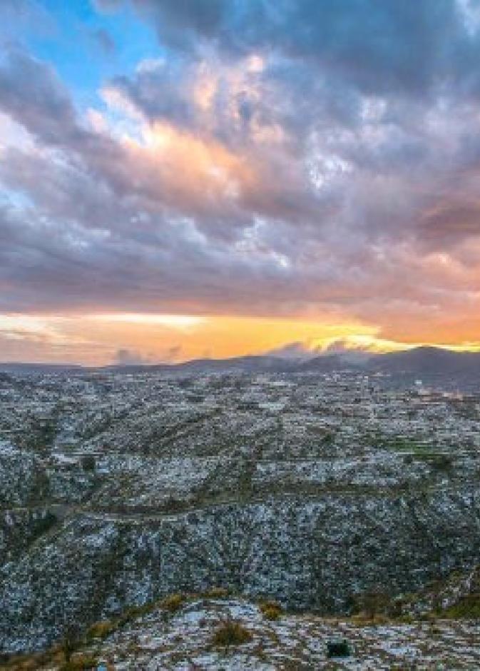مغيب الشمس في بللسمر بعد الامطار 