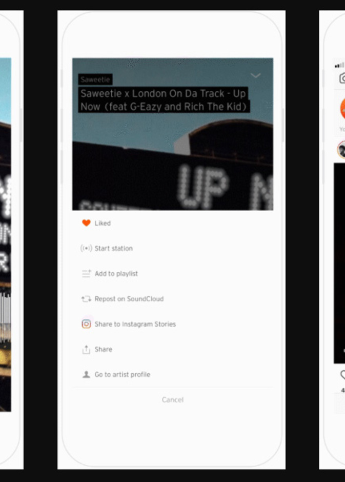 مشاركة الموسيقى SoundCloud في قصص انستقرام