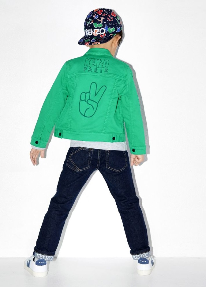 Kenzo Kids جاكيت باللون الأخضر من