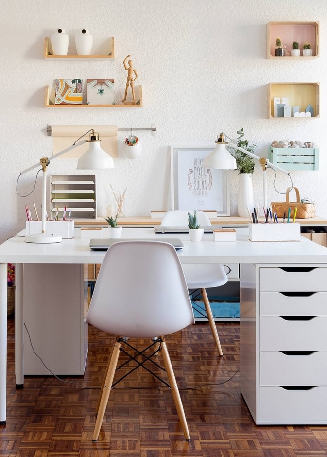 الوان الباستيل مثالية لمكاتب المنزل