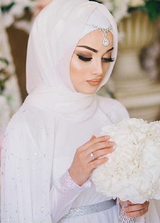  بالصور لفات حجاب عروس للوجه النحيف