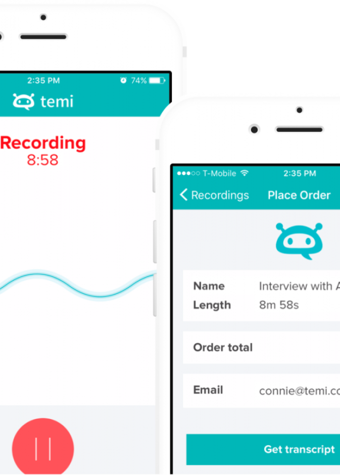 تطبيق Temi يمكنك من تسجيل صوتك و تحويله تلقائيا الى نص