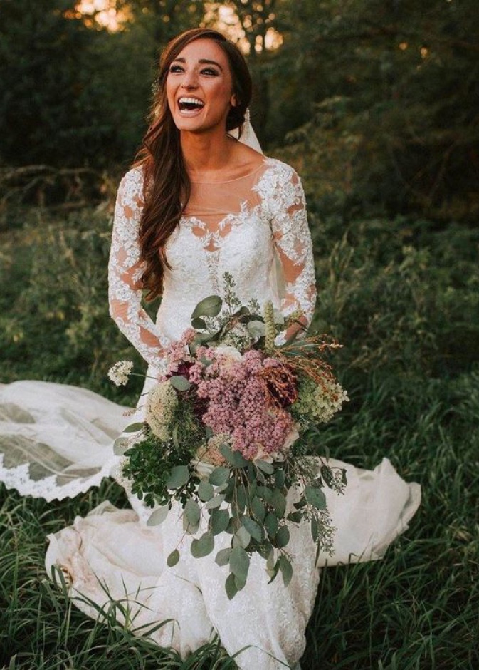 هكذا بدت العروس في يوم زفافها