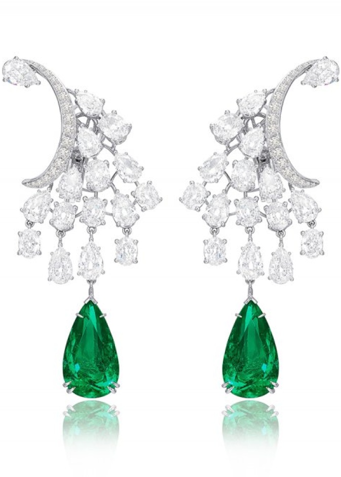 أقراط الماس و زمرد من سوتراSutra