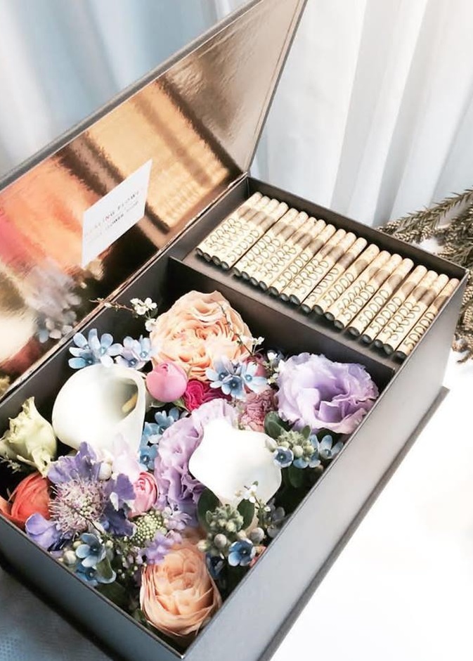 صندوق خشبي ضمن شكل مميز ومزين بطريقة مميزة لتقديم المهر