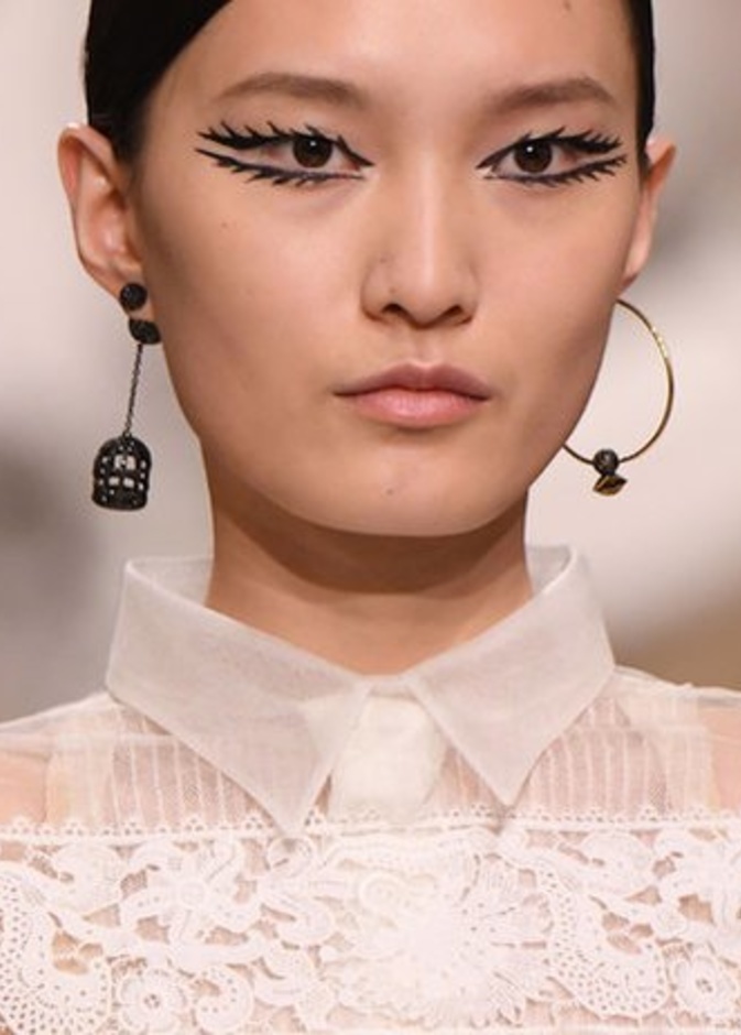 رسمات عصرية من الايلاينر في عرض ديور Dior