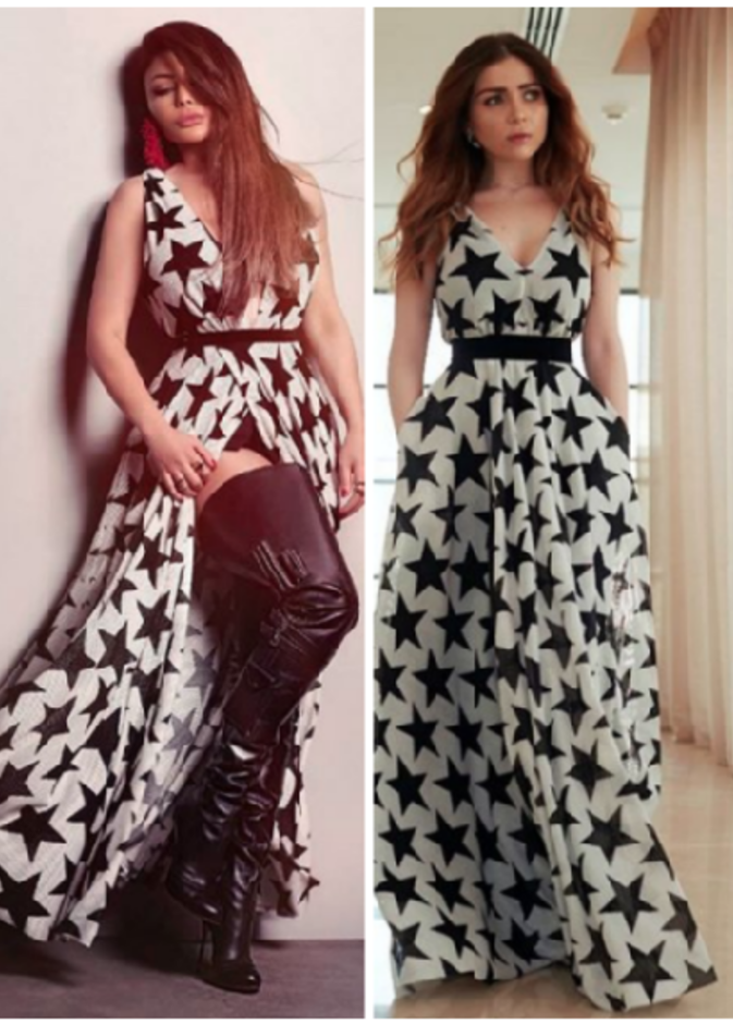 هيفاء وهبي ومي عز الدين في نفس الفستان من مرمر حليم